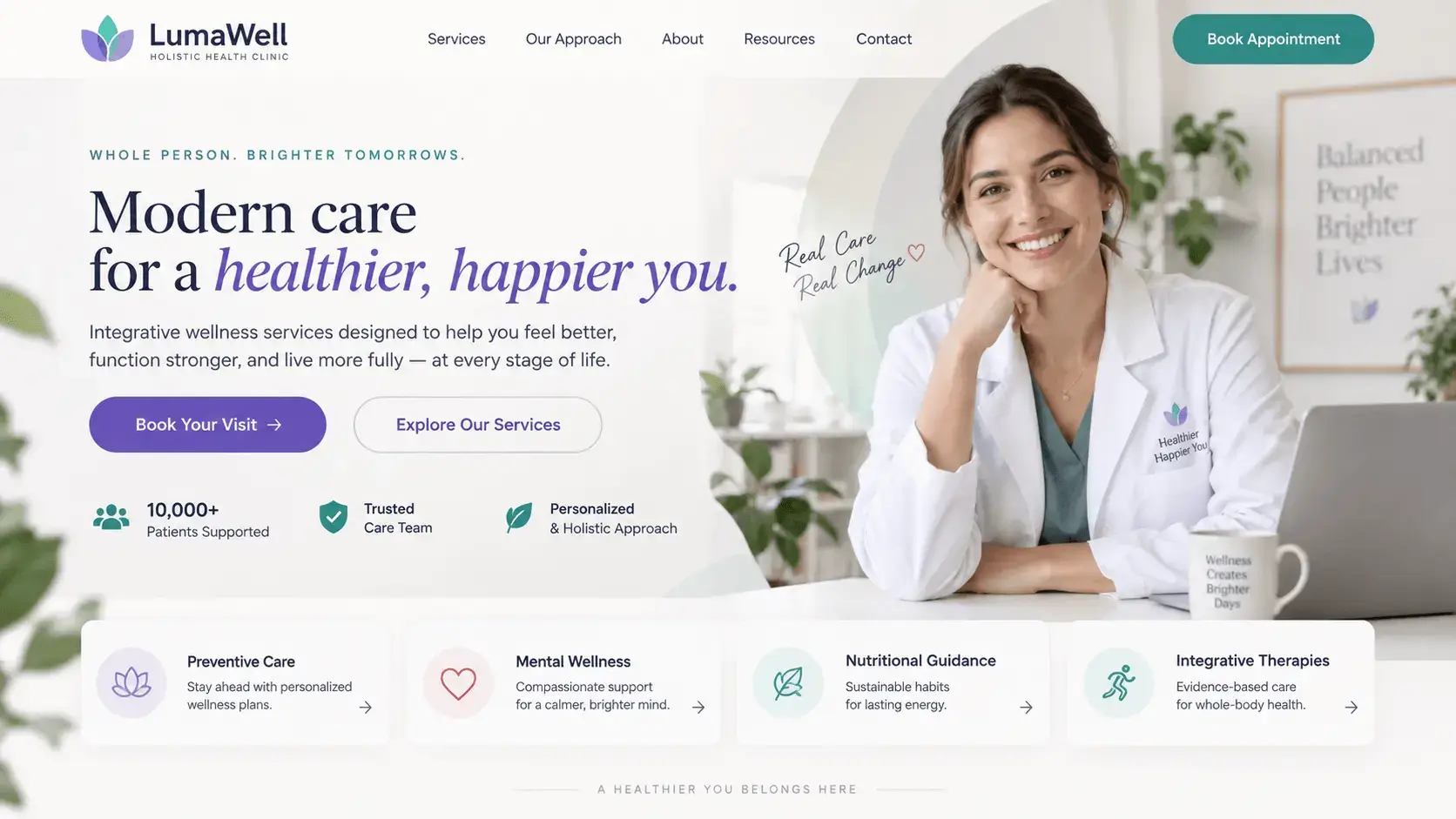 Ejemplo visual de una landing page profesional para campañas